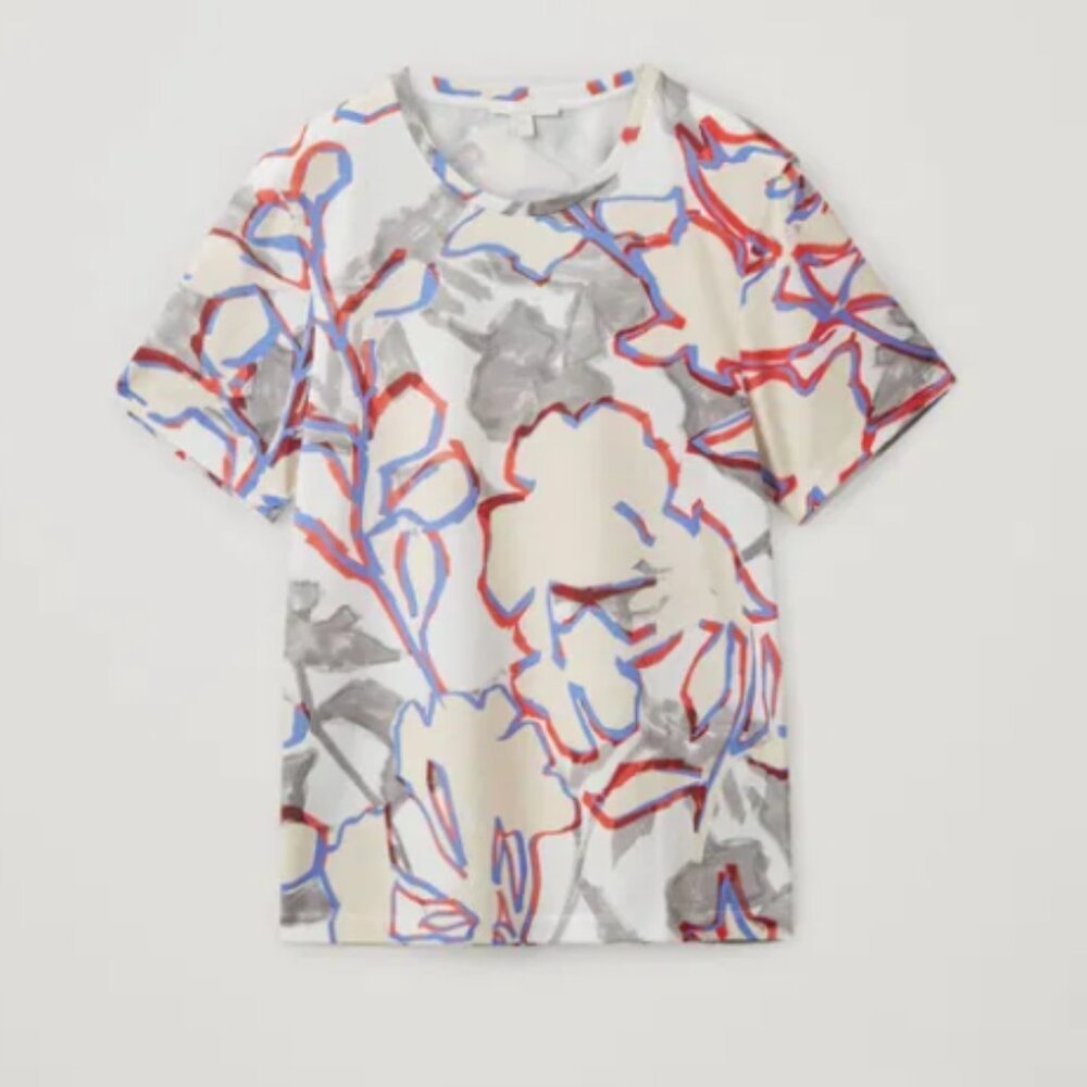 COS Abstract Printed Cotton-Jersey T-Shirt - Small